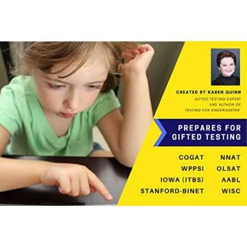 TestingMom.com Kindergarten Flash Card's -in-A-Box - Gifted Learning Flash Cards Box (Set 1) for Kids, Kindergarten Prep Toys for Problem Solving, Memory, Math - Test Prep for CogAT, WPPSI, NNAT