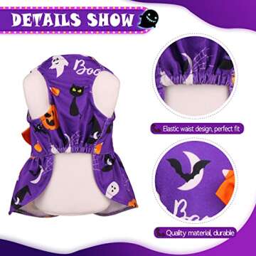 Dog Halloween Costumes Girl Dog Halloween Dress Stretchy Funny Dog Costumes Puppy Clothes with Bowtie Dog Outfit for Small Dogs Cats Puppy(XXS)