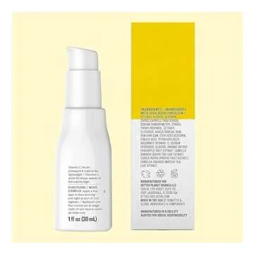 ACURE Face Brightening Vitamin C & Ferulic Acid Serum - Day & Night Oil Free Glowing Facial Serum - ...