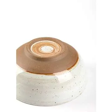 KuJaRen Mixing Bowl, Salad Bowl, Ceramic Serving Bowl, 9 inch Popcorn Bowl, Stoneware Bowl for Cooking Fruit Bowl, Handmade White Bowl, Microwave & Dishwasher Safe