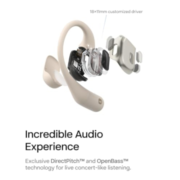 Comfortable SHOKZ OpenFit Earbuds with 28H Playtime