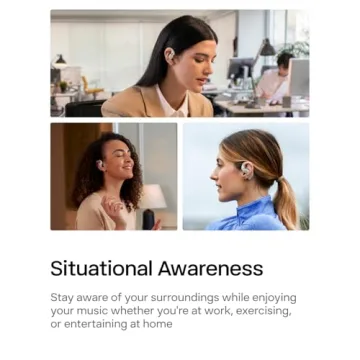 Comfortable SHOKZ OpenFit Earbuds with 28H Playtime