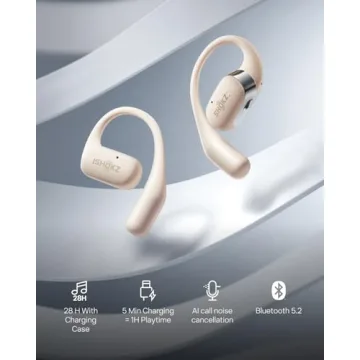 Comfortable SHOKZ OpenFit Earbuds with 28H Playtime