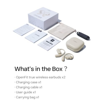 Comfortable SHOKZ OpenFit Earbuds with 28H Playtime