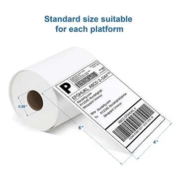 POLONO Genuine 4"x6" Direct Thermal Shipping Label, Perforated Postage Shipping Labels Compatible wi...