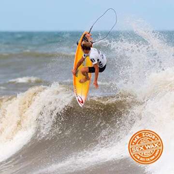 Sex Wax Surfboard Wax & Go Surf Sticker, 3 Pack, Coconut Scent, Warm Water Formula