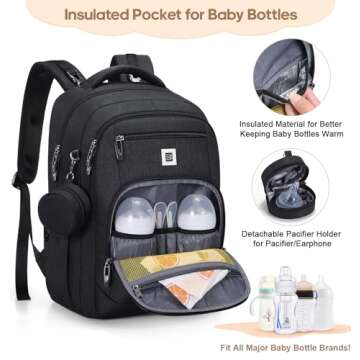 Multi-Function Diaper Bag Backpack with Changing Pad and USB Port