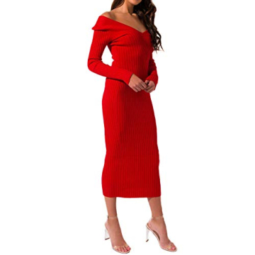 Elegant V Neck Wrap Knit Dress for Stylish Women