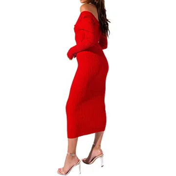 Elegant V Neck Wrap Knit Dress for Stylish Women