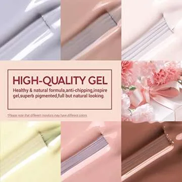 modelones Nude Gel Nail Polish Set - 6 Colors Neutral Skin Tone Gel Polish Soak Off Pale Pink Nail Polish Gel Peach Brown Gray Blue Gel Nail Kit All Seasons Nail Art Manicure Gifts DIY Home