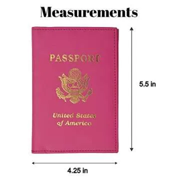 Travel Passport Organizer Holder Credit Card Case Protector Cover Wallet (Hot Pink)