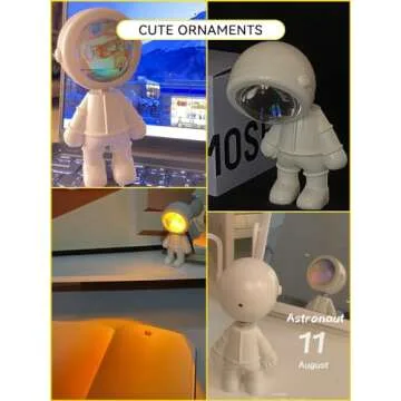Sunset Projector Astronaut Night Light Led Aura Lamp for Photography/Party/Bedroom/Living Room/Tiktok Live Decor, Selfie with Battery, Christmas/Birthday Gifts for Women/Girls