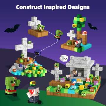 GobiDex Magnetic Blocks Kids Toys for Boys Girls 3+, Build MagWonder World with Zomblock Magnets Cub...