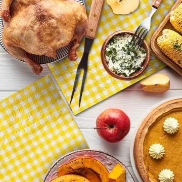 Gatherfun Gingham Disposable Paper Napkins for Parties