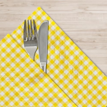 Gatherfun Gingham Disposable Paper Napkins for Parties