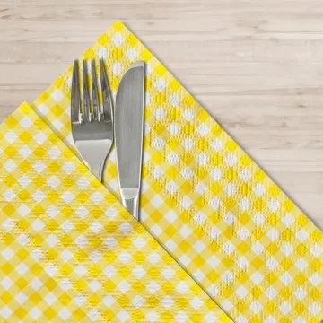 Gatherfun Gingham Disposable Paper Napkins for Parties