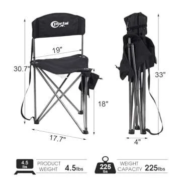 PORTAL Extra Large Folding Tripod Stool for Camping & Fishing
