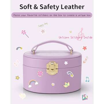 Vlando Musical Jewelry Box for Girls, Small Kid Music Box with Ballerina for Birthday Bedroom Decor,...