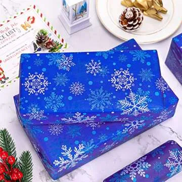 Whaline 100 Sheets Christmas Snowflake Tissue Paper Gift Wrapping