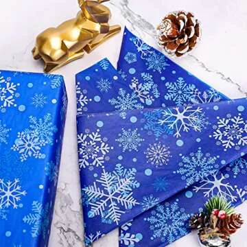 Whaline 100 Sheets Christmas Snowflake Tissue Paper Gift Wrapping