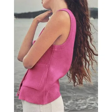 Cute Ribbed Tank Tops for Women - Summer Sweater Vest