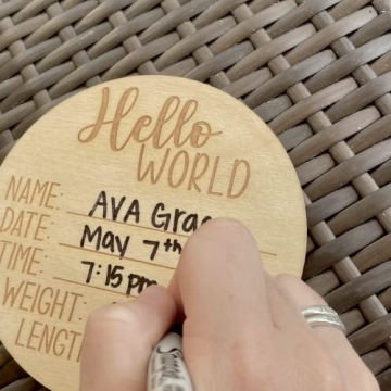 Celebrate Your Baby’s Birth with Our Wooden Announcement Sign