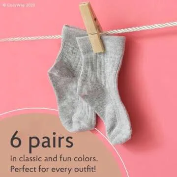 CozyWay Toddler Ruffle Socks for Stylish Girls - 6 Pack