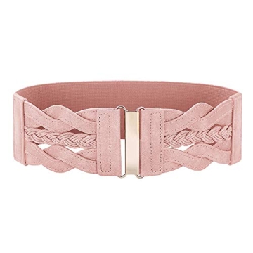 GRACE KARIN Women's Vintage Elastic Retro Wide Waist Cinch Belt - Pink, Size S