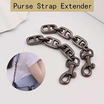 OLSEEY Purse Strap Extender 2Pcs Bag Extender Chain for Shoulder Bag Metal Chain Strap Extender Repl...