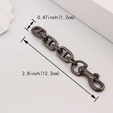 OLSEEY Purse Strap Extender 2Pcs Bag Extender Chain for Shoulder Bag Metal Chain Strap Extender Replacement Purse Extender Bag Extender Accessory(2 Pieces Gunmetal)
