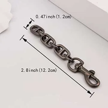 OLSEEY Purse Strap Extender 2Pcs Bag Extender Chain for Shoulder Bag Metal Chain Strap Extender Replacement Purse Extender Bag Extender Accessory(2 Pieces Gunmetal)