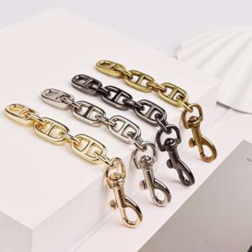 OLSEEY Purse Strap Extender 2Pcs Bag Extender Chain for Shoulder Bag Metal Chain Strap Extender Replacement Purse Extender Bag Extender Accessory(2 Pieces Gunmetal)