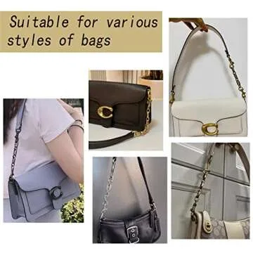 OLSEEY Purse Strap Extender 2Pcs Bag Extender Chain for Shoulder Bag Metal Chain Strap Extender Replacement Purse Extender Bag Extender Accessory(2 Pieces Gunmetal)