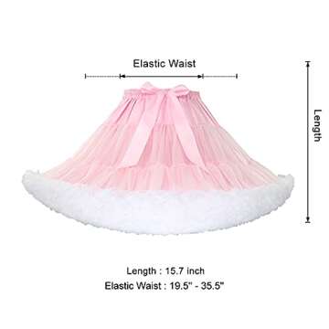 XinChangShangMao Women's Elastic Waist Chiffon Petticoat Puffy Tutu Tulle Skirt Princess Ballet Danc...
