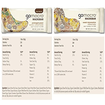 GoMacro Variety Pack 12 Flavors Vegan Protein Bars