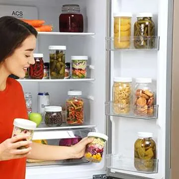 AOZITA 10 Pack REGULAR Mouth Mason Jar Lids for Ball, Kerr and More - White Plastic Storage Caps for Mason/Canning Jars - Leak-Proof, Dishwasher Safe & Food Grade