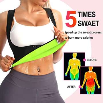 Eleady Best Neoprene Waist Trainer Corset Sweat Vest Weight Loss Body Shaper Workout Tank Tops Women...
