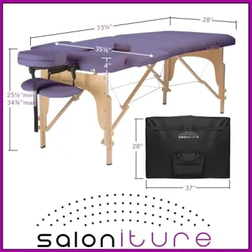 Saloniture Professional Portable Massage Table with Carrying Case