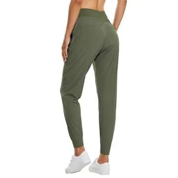 BALEAF Women's Joggers 28'' Lightweight Hiking Pants High Waist 5 Zipper Pockets Quick Dry Travel At...