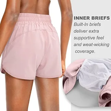 SANTINY Women's Running Shorts with Zip Pockets for Comfort