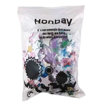 Honbay 200pcs Colorful Self Adhesive Star Shape Foam Glitter Stickers