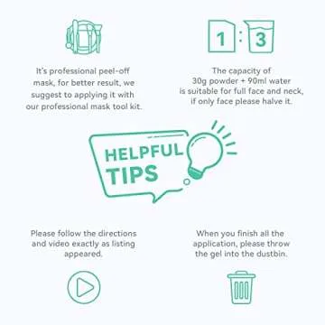 Fasplendor Peel-Off Jelly Face Mask, Professional Natural Alginate Modeling Powder with Dead Sea Mud, Tea Tree Oil & Menthol, for Acne and Blackhead Removal, Deep Cleansing, 8 Pack, Made in France