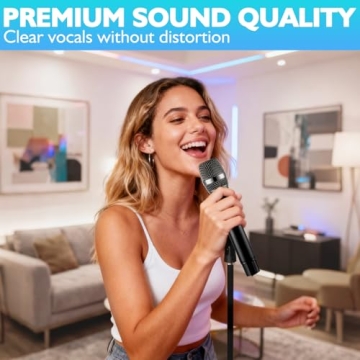 GOLDEN MARS Wireless Microphone System, Rechargeable 2.4GHz,300ft Range, Handheld Dynamic Microphone...