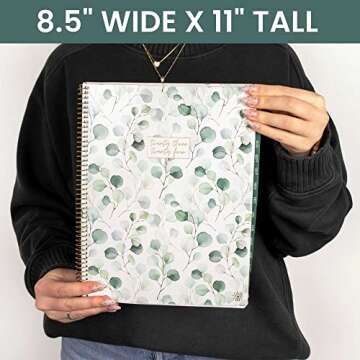 bloom daily planners 2023-2024 (8.5" x 11") Academic Year Day Planner (July 2023 - July 2024) - Weekly/Monthly Dated Agenda Organizer with Tabs - Boho Greenery