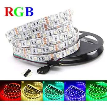 econoLED 12V Flexible SMD 5050 RGB LED Strip Lights, LED Tape, Multi-Colors, 300 LEDs, Non-Waterproof, Light Strips, Color Changing, Pack of 16.4ft/5m Strips