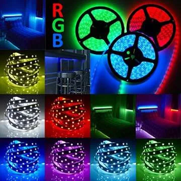 econoLED 12V Flexible SMD 5050 RGB LED Strip Lights, LED Tape, Multi-Colors, 300 LEDs, Non-Waterproof, Light Strips, Color Changing, Pack of 16.4ft/5m Strips