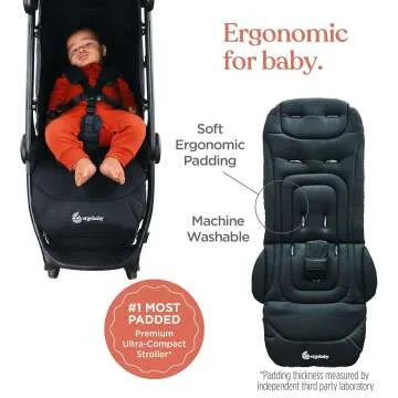 Ergobaby Metro+ Compact Lightweight Stroller Ideal for Travel