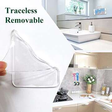 ZC GEL Sticky Gel Pads (10 Pack), As Seen On TV Removable Traceless Gripping Pad Washable Reusable A...