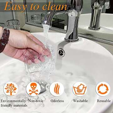 ZC GEL Sticky Gel Pads (10 Pack), As Seen On TV Removable Traceless Gripping Pad Washable Reusable Anti Slip Pad for Car Dashboard Office Home Stick Anything Anywhere, Clear