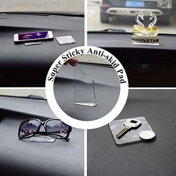 ZC GEL Sticky Gel Pads (10 Pack), As Seen On TV Removable Traceless Gripping Pad Washable Reusable Anti Slip Pad for Car Dashboard Office Home Stick Anything Anywhere, Clear